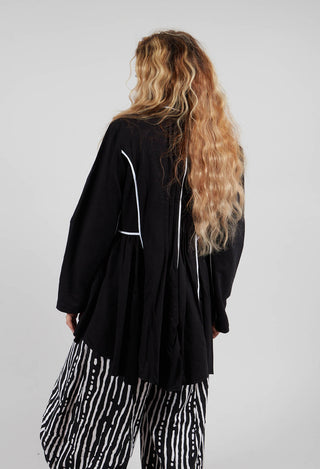 Contrast Detail Jacket in Black and White