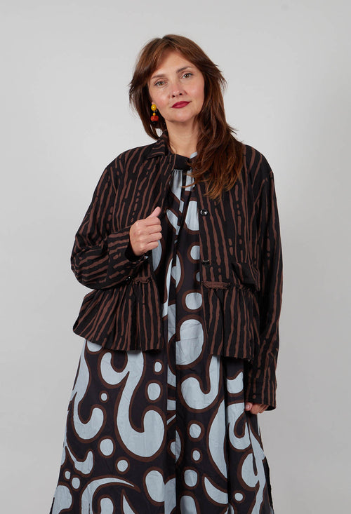 Cropped Jacket in Black and Brown