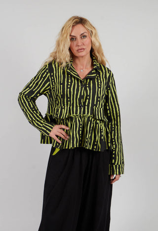 Cropped Jacket in Black and Lime