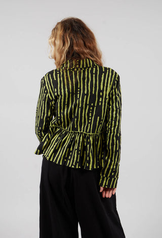 Cropped Jacket in Black and Lime