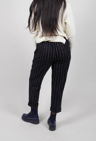 Geisha Long Trousers in Black Onyx Stripe
