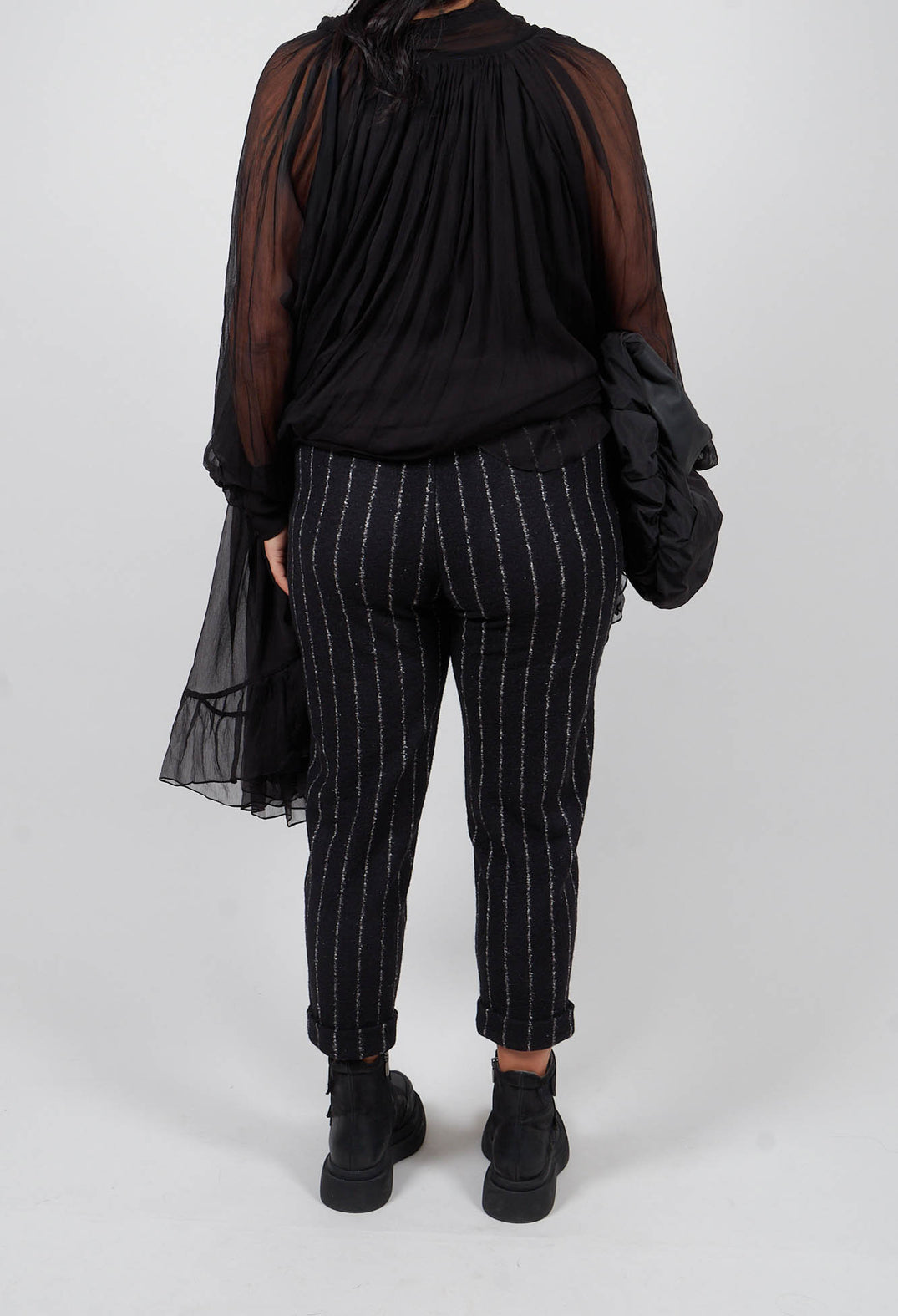 Geisha Long Trousers in Black Onyx Stripe