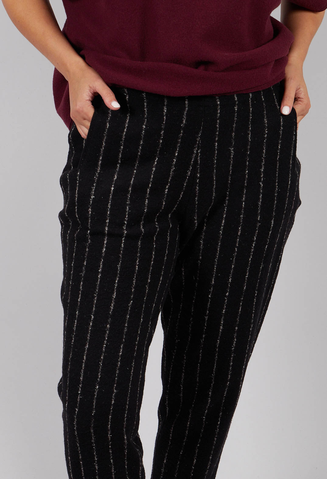 Geisha Long Trousers in Black Onyx Stripe
