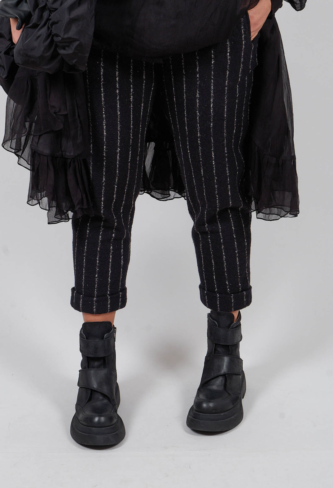 Geisha Long Trousers in Black Onyx Stripe