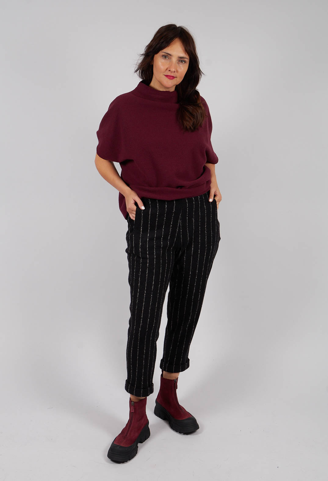 Geisha Long Trousers in Black Onyx Stripe