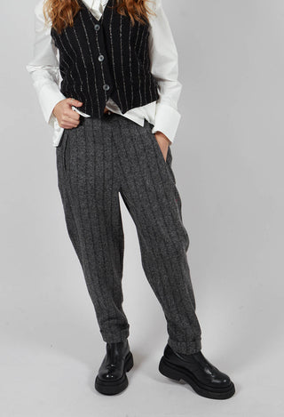 Geisha Long Trousers in Granite Stripe