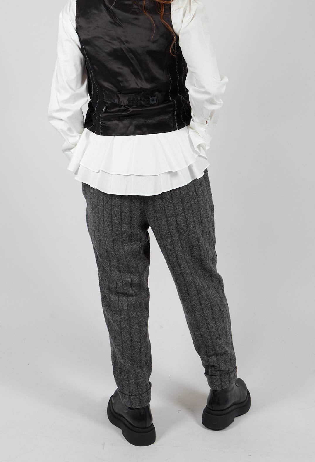 Geisha Long Trousers in Granite Stripe