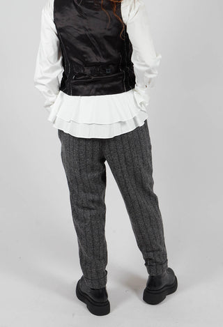 Geisha Long Trousers in Granite Stripe