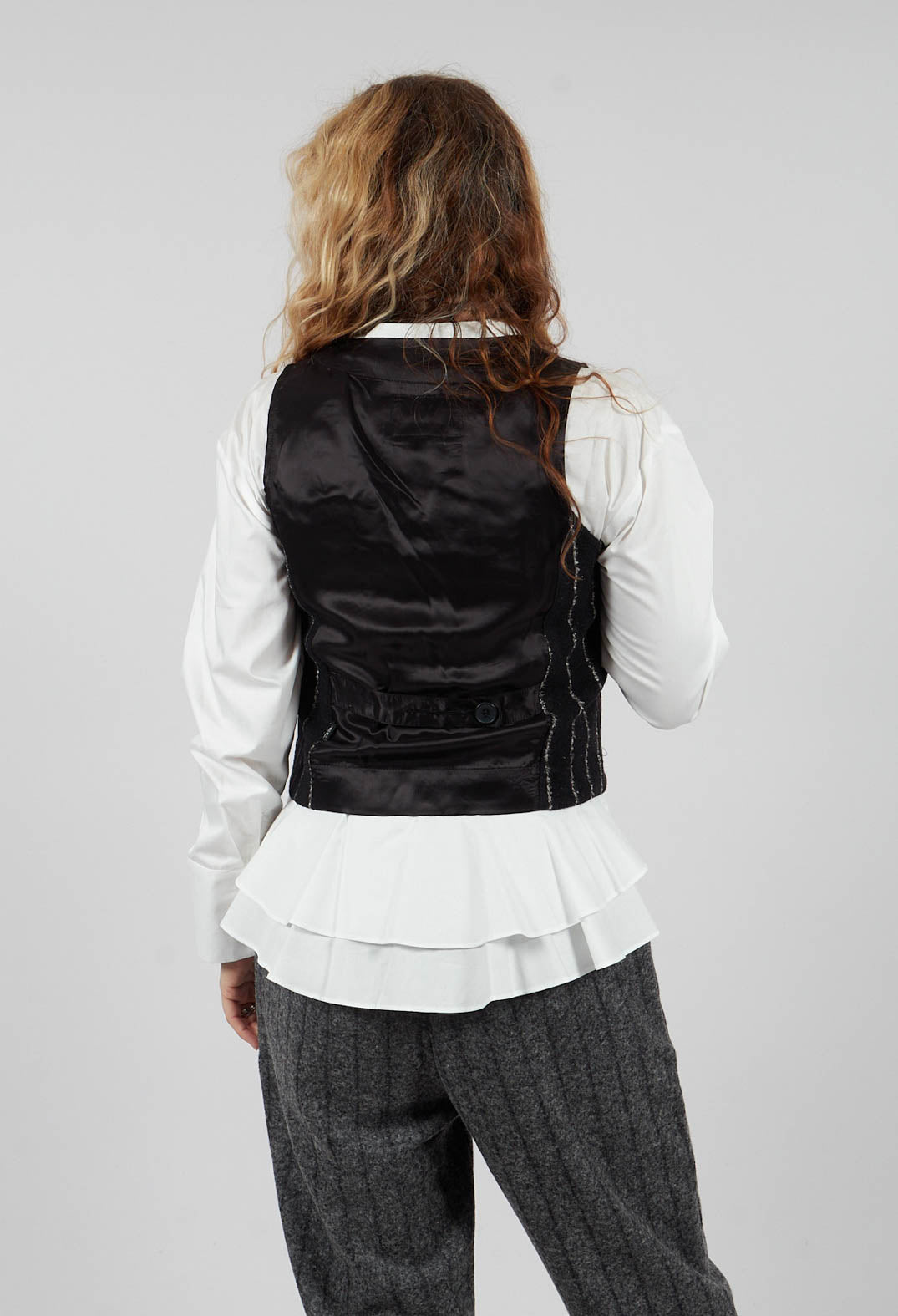 Kazamar Waistcoat in Black Onyx Stripe