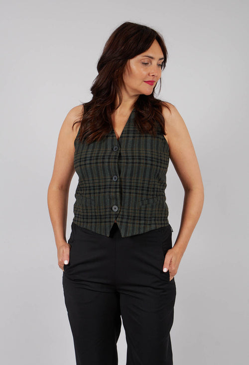 Kazamar Waistcoat in Dark Emerald