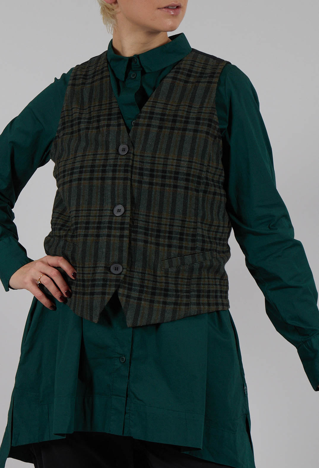 Kazamar Waistcoat in Dark Emerald