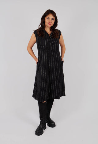Toya Dress in Black Onyx Stripe