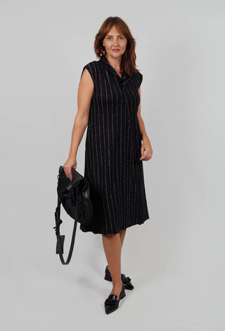 Toya Dress in Black Onyx Stripe