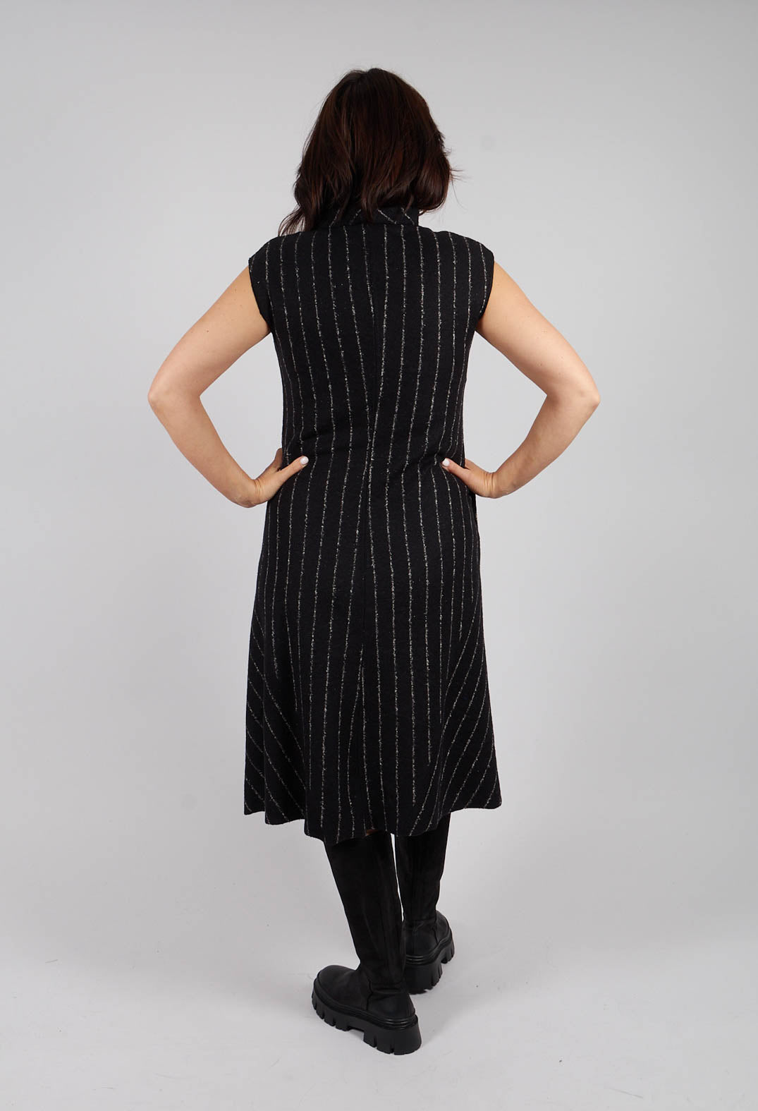 Toya Dress in Black Onyx Stripe
