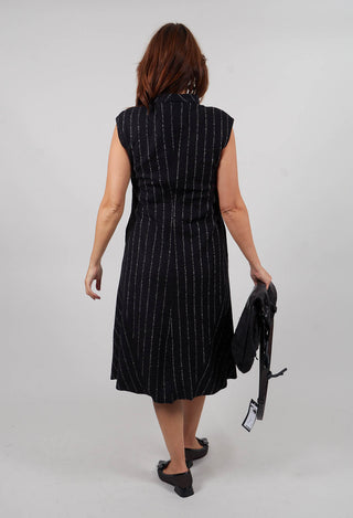 Toya Dress in Black Onyx Stripe