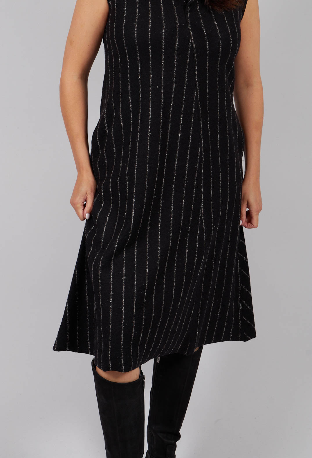 Toya Dress in Black Onyx Stripe