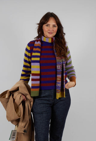 Stobo Stripe Reversible Sweater in Mulberry