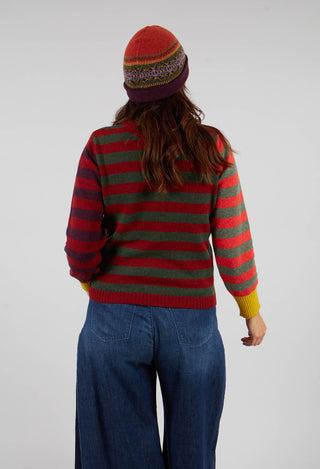 Stobo Stripe Reversible Sweater in Harissa