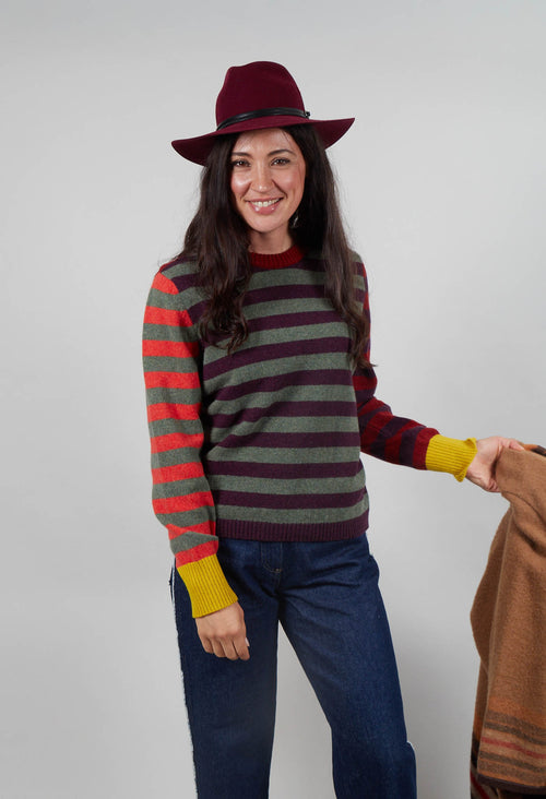 Stobo Stripe Reversible Sweater in Harissa