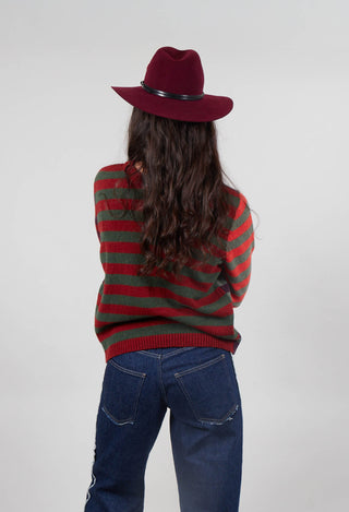 Stobo Stripe Reversible Sweater in Harissa