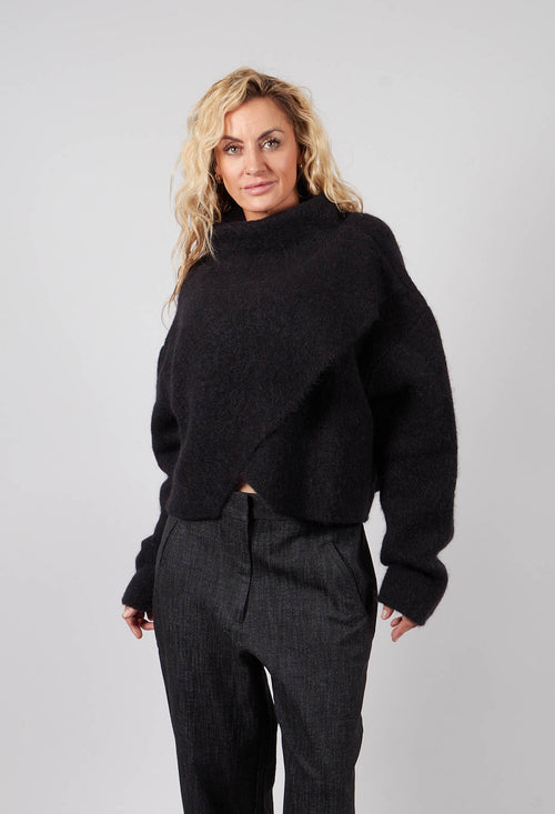 Jime Knitted Jumper in Black Solid