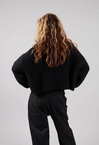 Jime Knitted Jumper in Black Solid