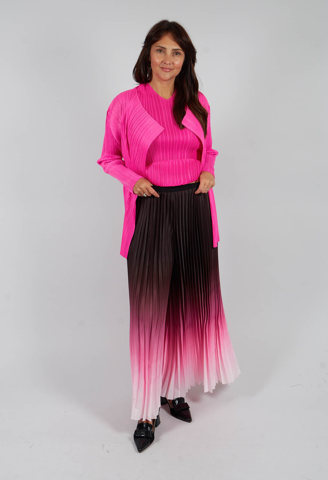 Boxy Trousers in Chocolate and Pink