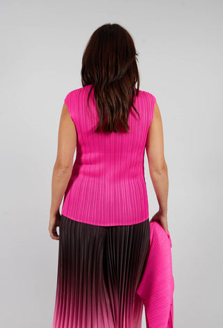 Simply Pleat V Tank in Pink