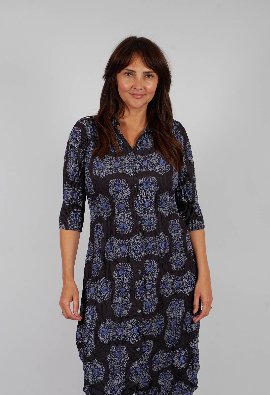Nehru Coat Dress in Cosmos Star