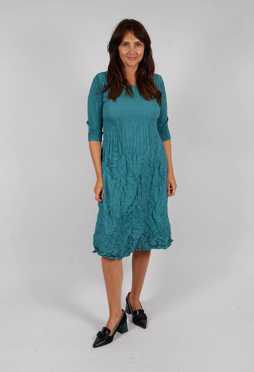 Three Quarter smash Dress in Smoky Blue