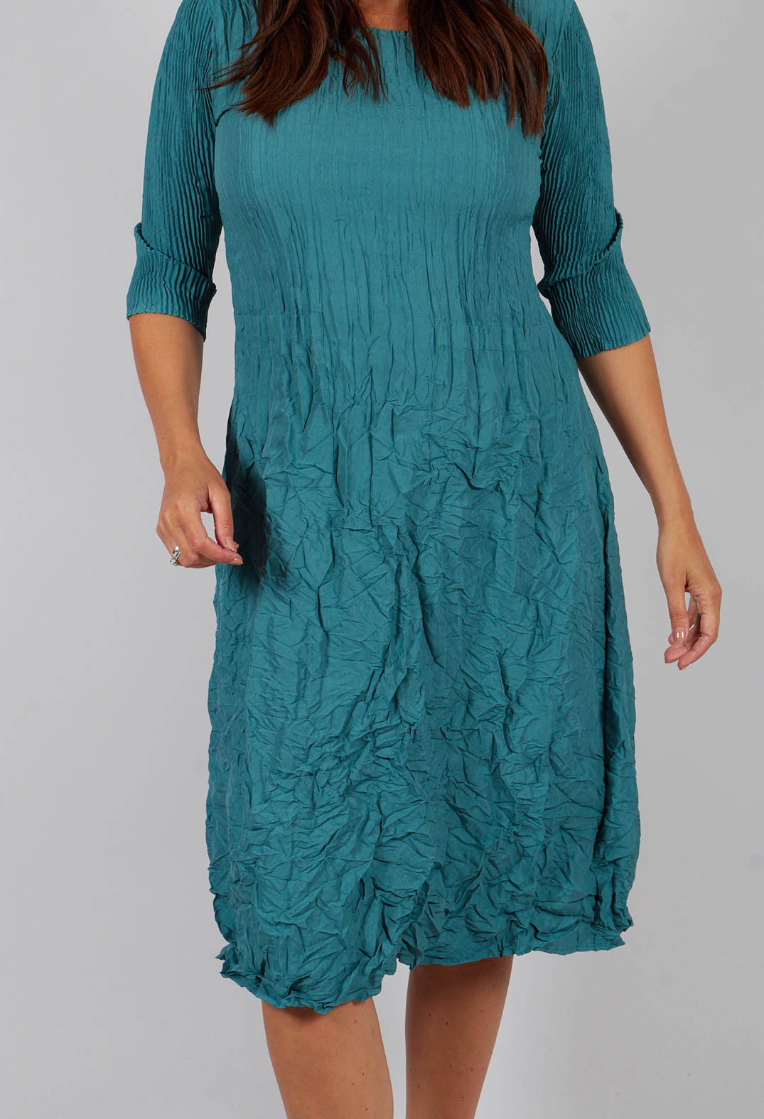 Three Quarter smash Dress in Smoky Blue
