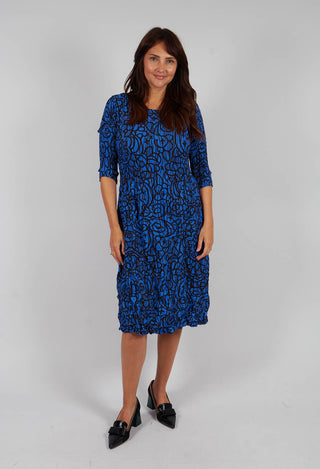 Three Quarter smash Dress in Lapis Gems