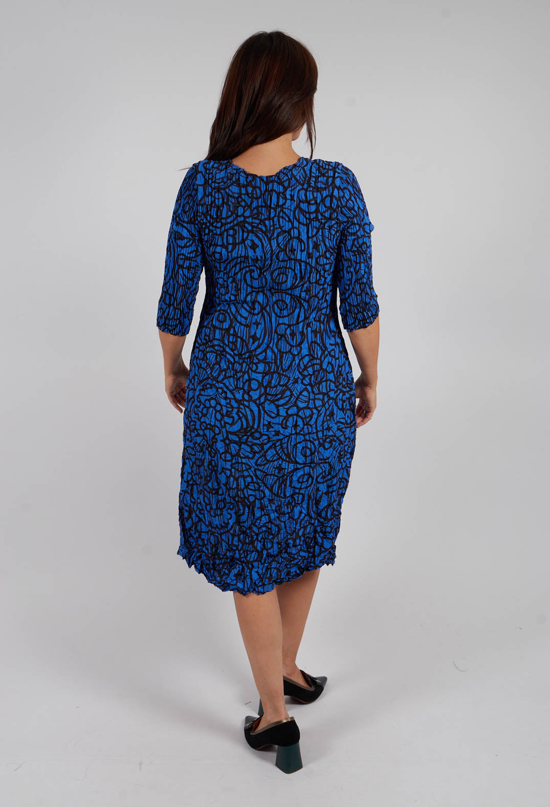 Three Quarter smash Dress in Lapis Gems