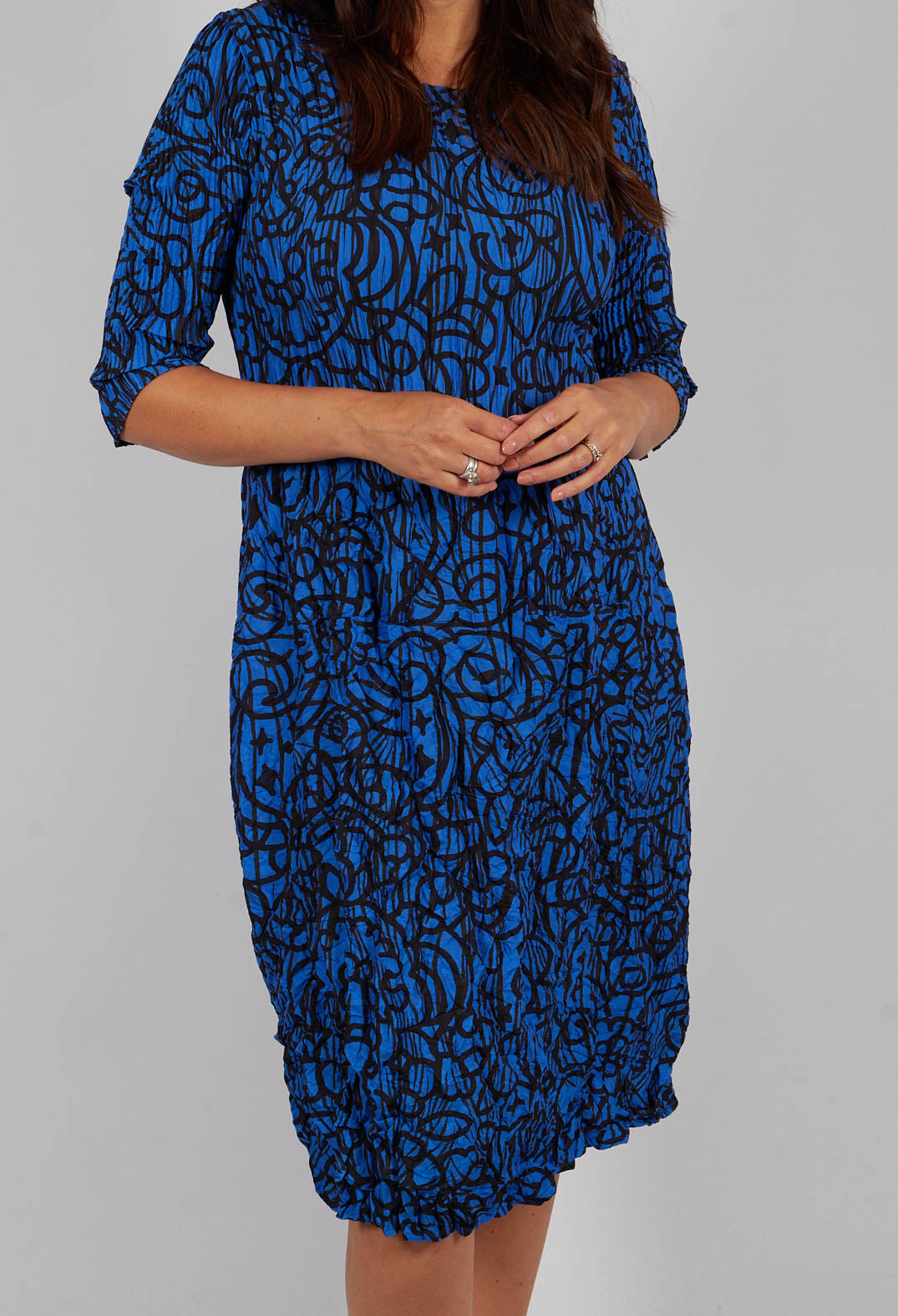 Three Quarter smash Dress in Lapis Gems