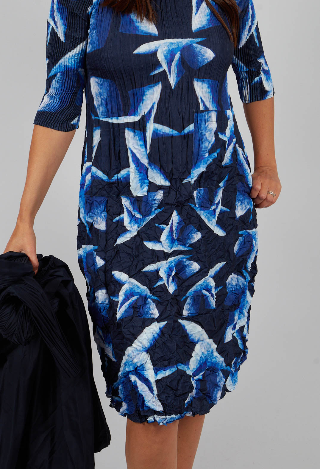 Three Quarter smash Dress in Blue Birds