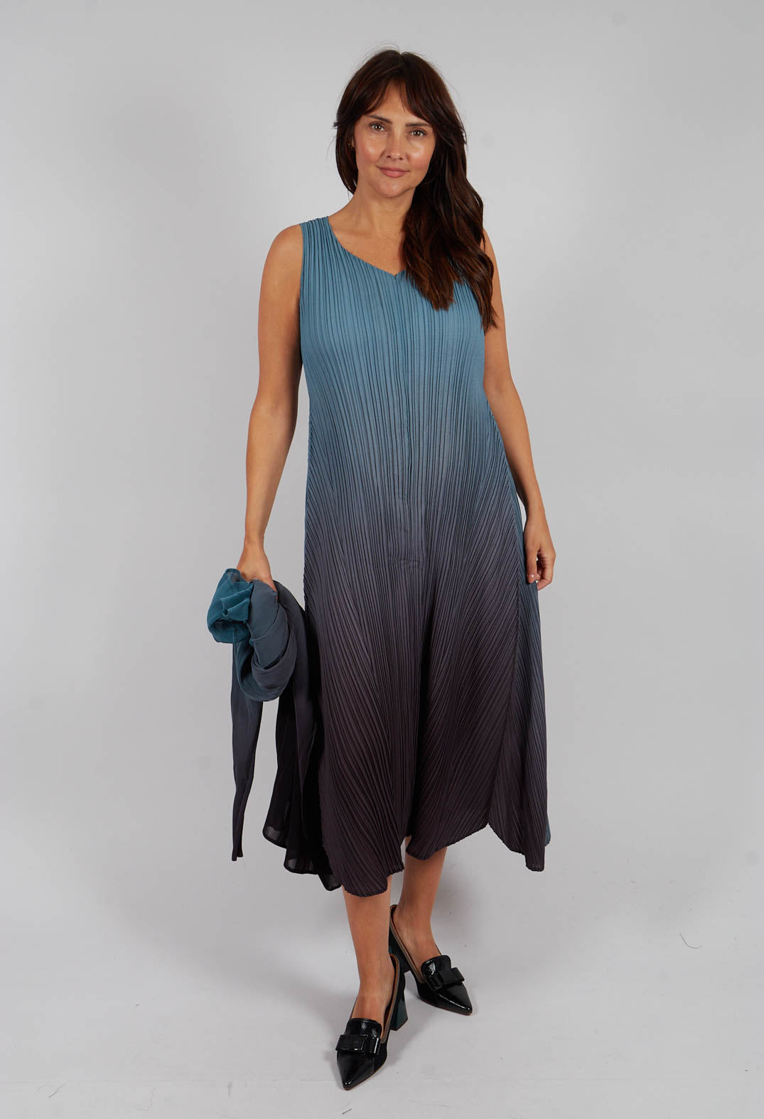 Estrella Dress in Blue Steel and Graphite