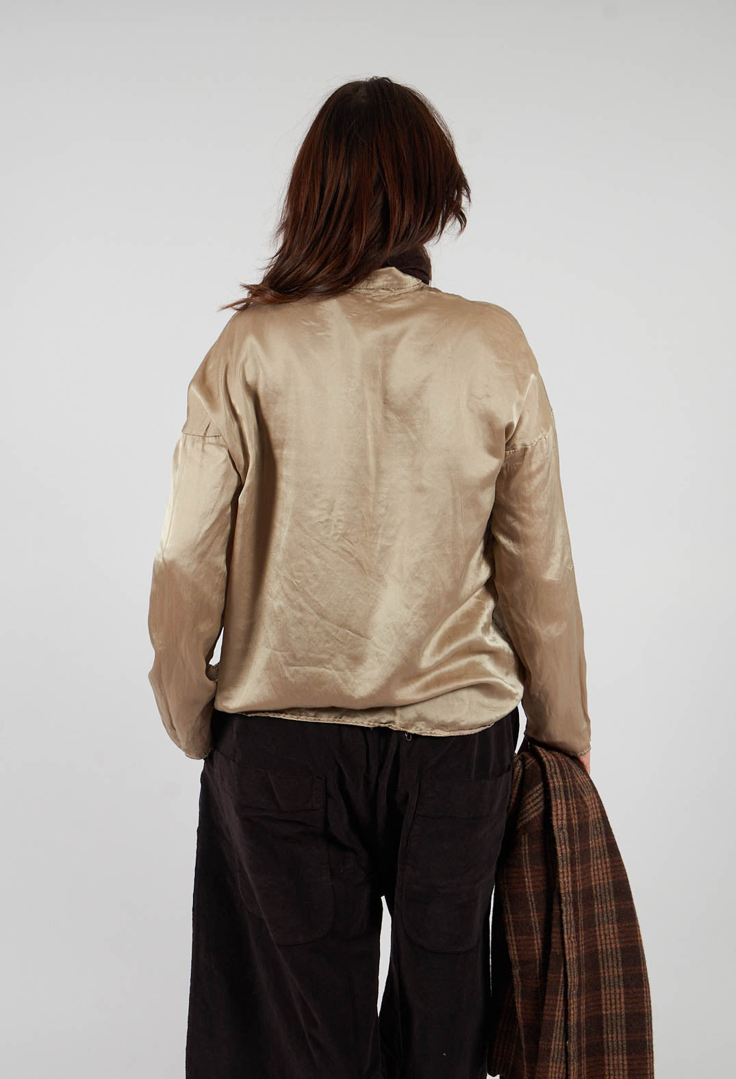 Short Collar Shirt SC in Marron Glace
