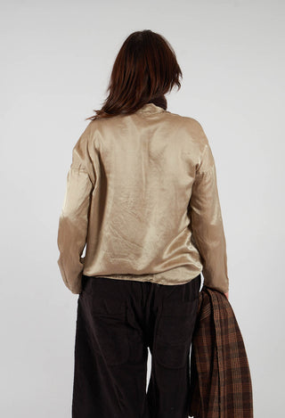 Short Collar Shirt SC in Marron Glace