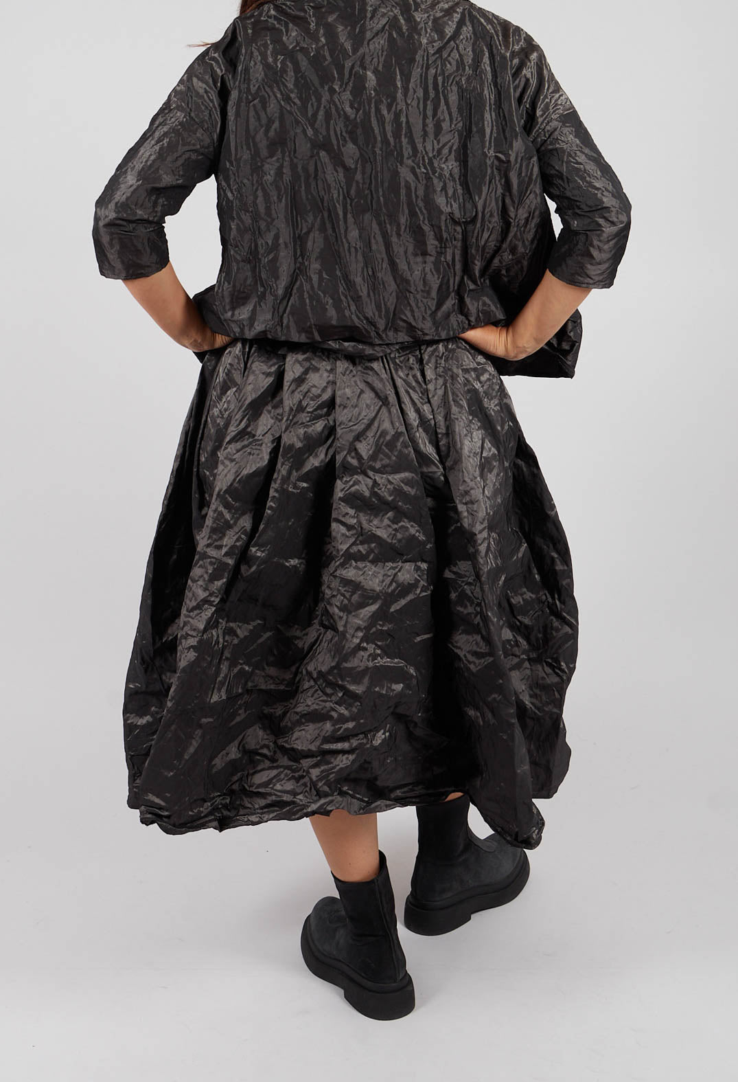 Pleated Long Skirt in Anthracite