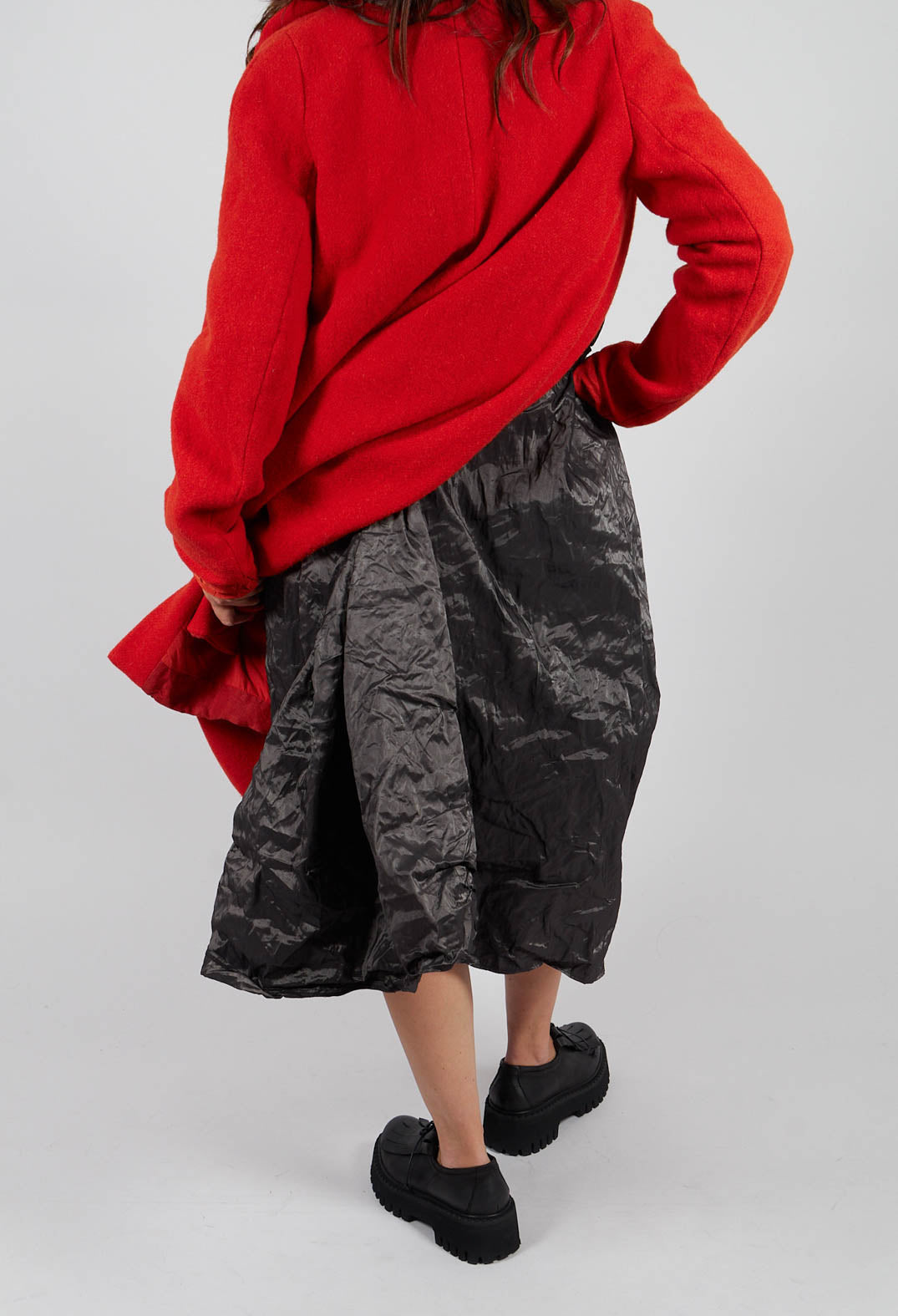 Pleated Long Skirt in Anthracite