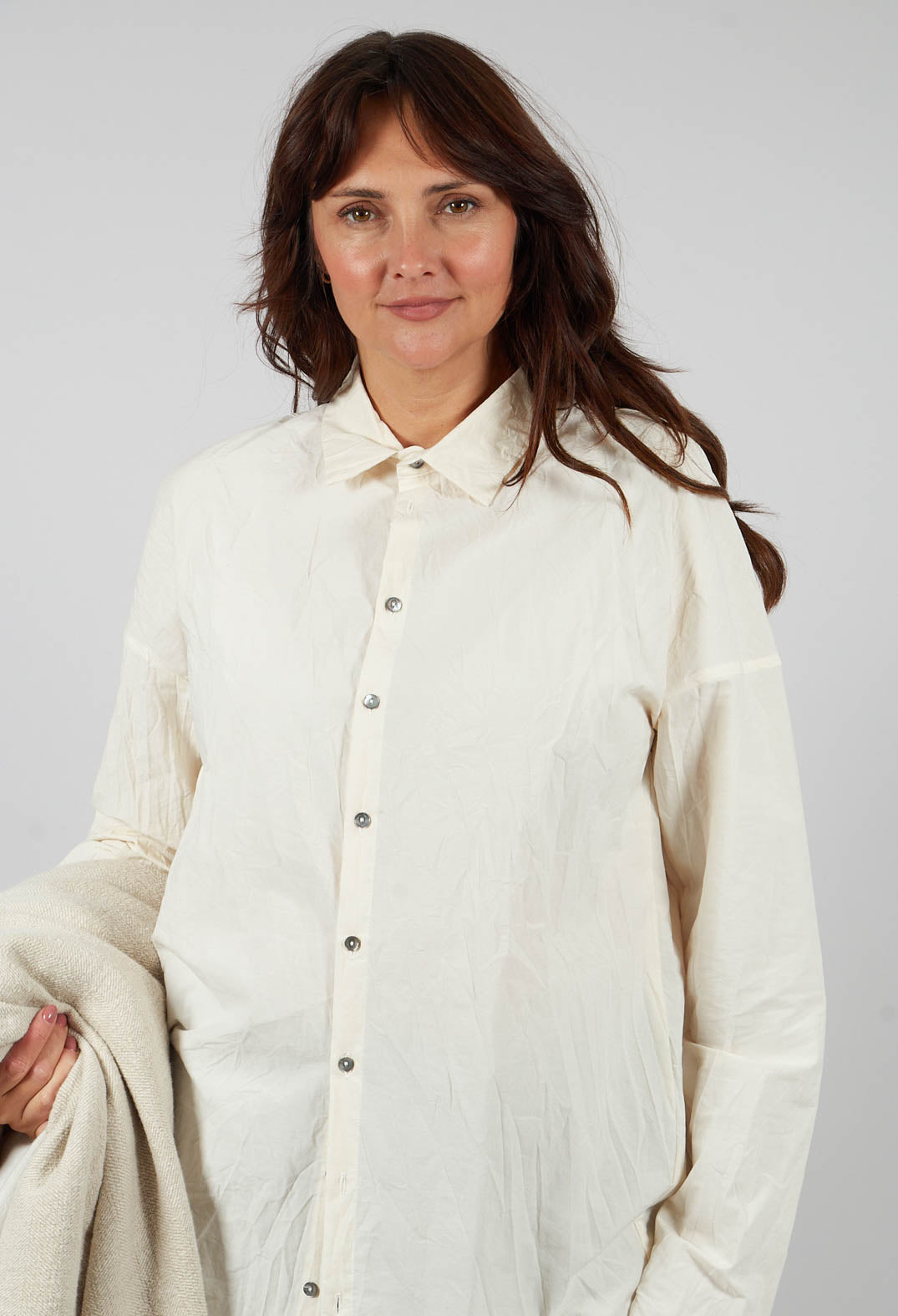 Unisex Collar Shirt in Natural