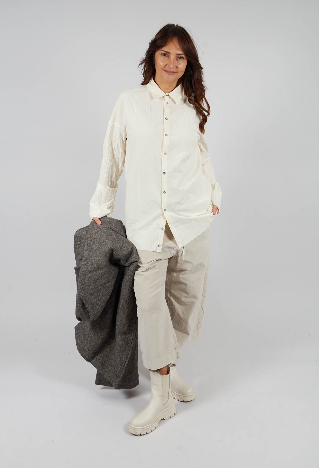 Unisex Collar Shirt in Natural