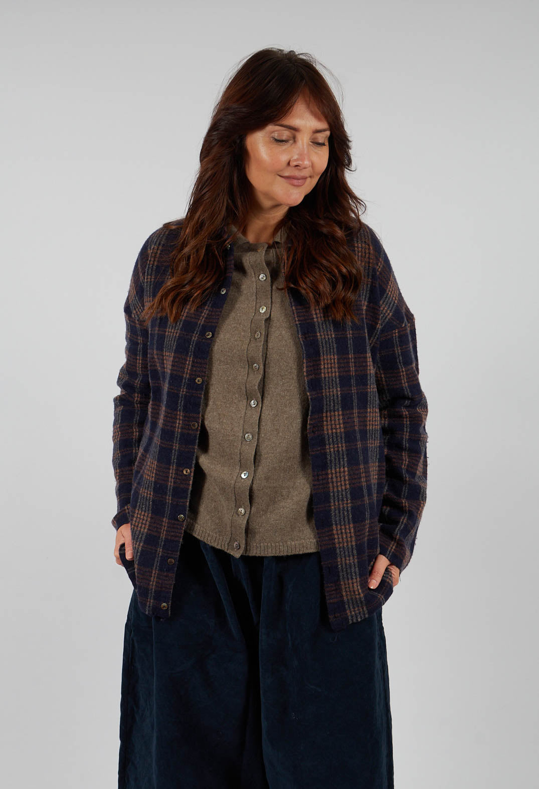 Tartan Soft Collar Shirt in Ink