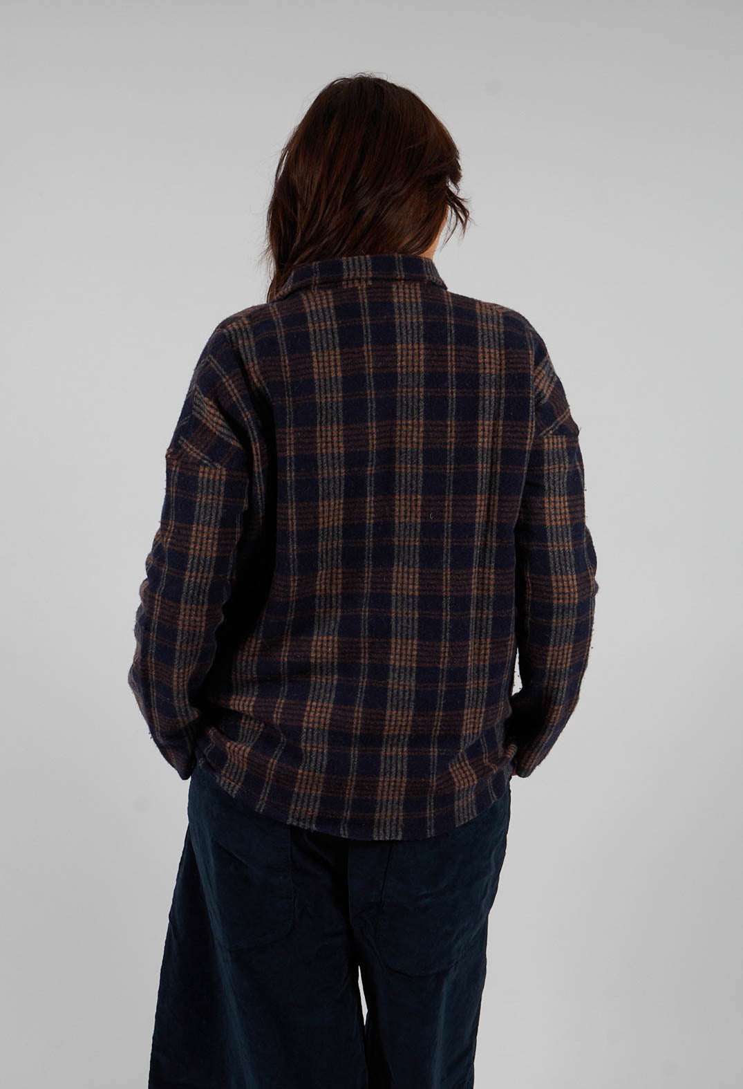 Tartan Soft Collar Shirt in Ink