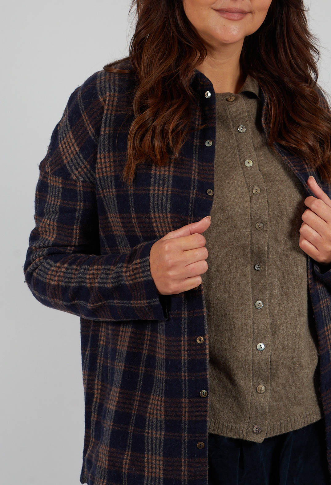 Tartan Soft Collar Shirt in Ink