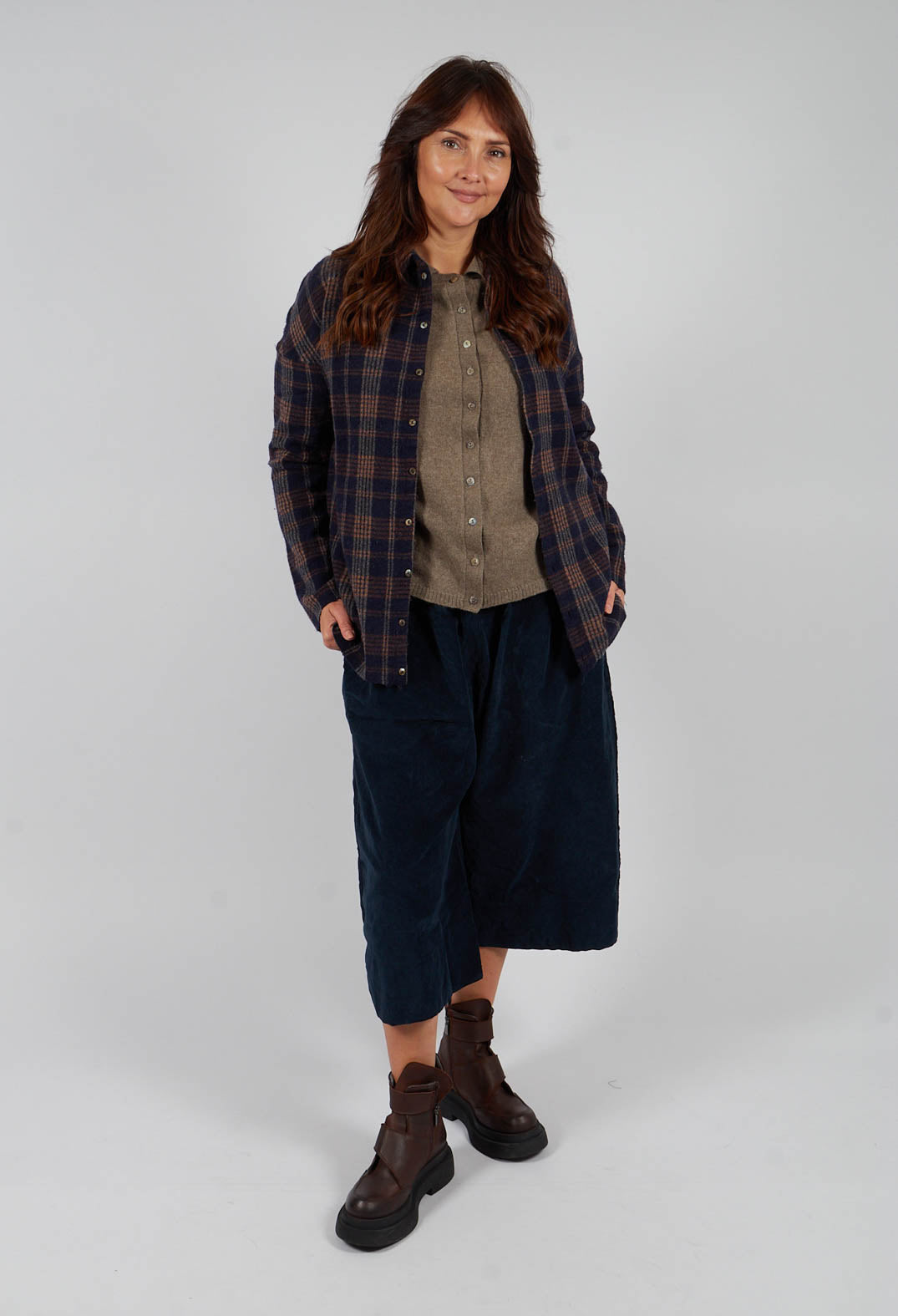 Tartan Soft Collar Shirt in Ink