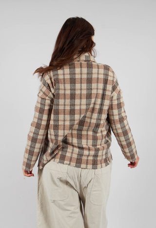 Tartan Soft Collar Shirt in Natural