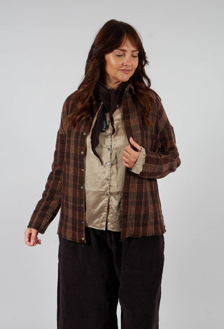 Tartan Soft Collar Shirt in Chestnut
