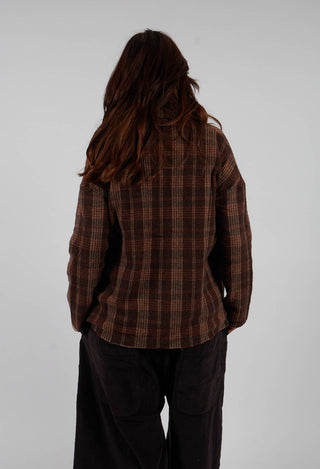 Tartan Soft Collar Shirt in Chestnut