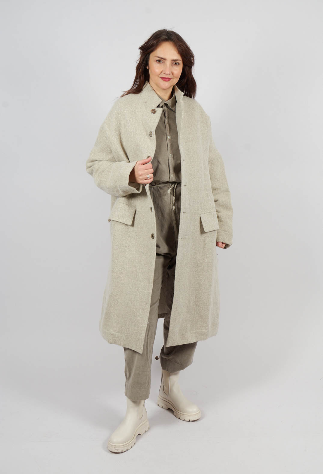 Velvet Collar Jumpsuit in Marron Glace